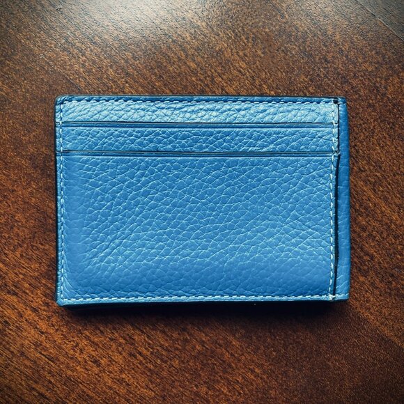COACH Compact Billfold Wallet, CM167, pebbled leather, Deep Blue, AUTHENTIC - Picture 2 of 5